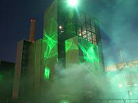Lasershow vor neuem Lausward-Kraftwerk